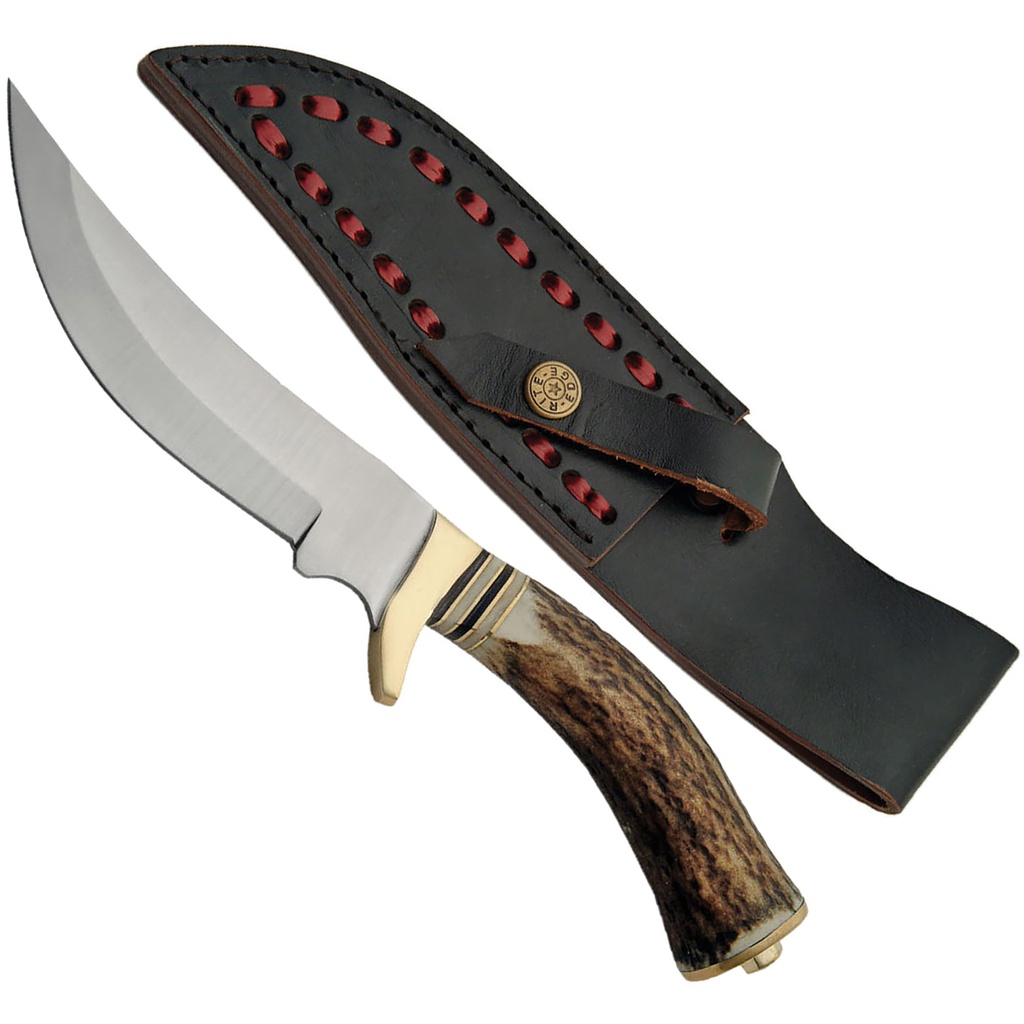 SAMPLE -High Country Glide Hunting Knife - Brass & Stag