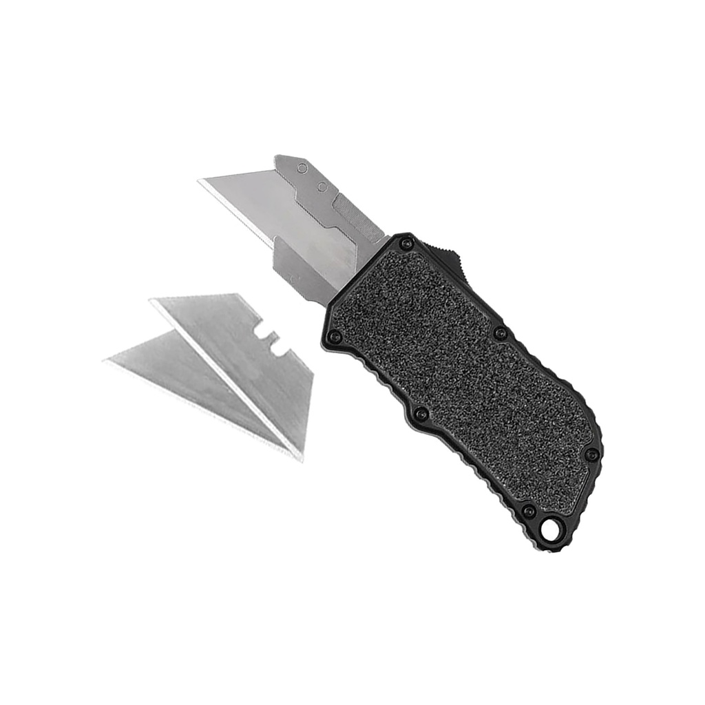 Blackout Lever-Lock Stiletto Automatic Knife - Midnight Black