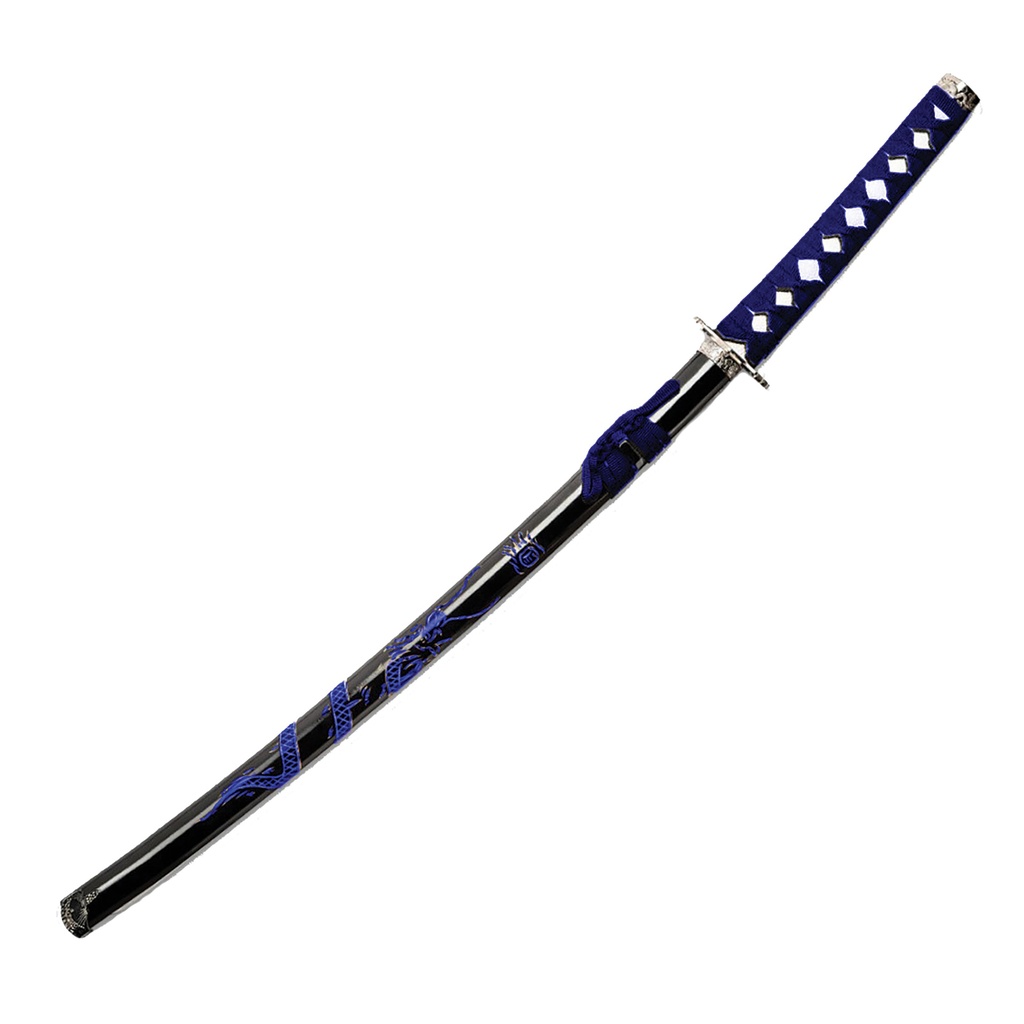 Azure Dragon Arc Fantasy Katana Sword - Blue & Black
