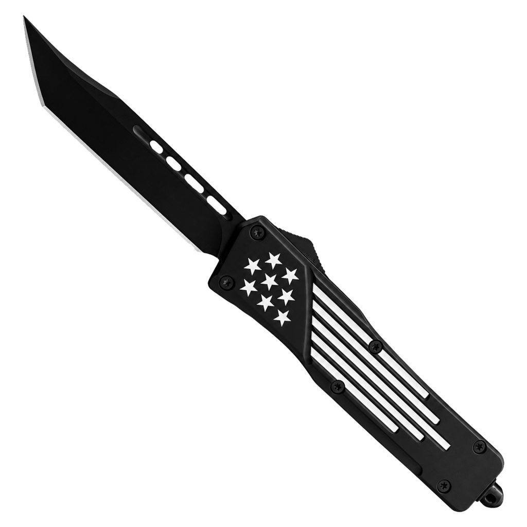 Patriot Strike Double-Action OTF Knife - Black Flag