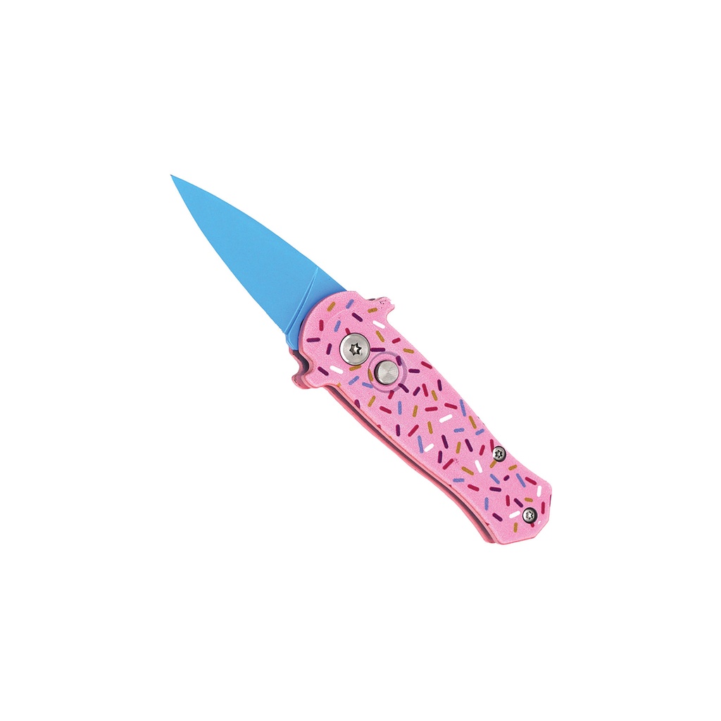 Sprinkle Snap California-Legal Automatic Knife - Pink Aluminum
