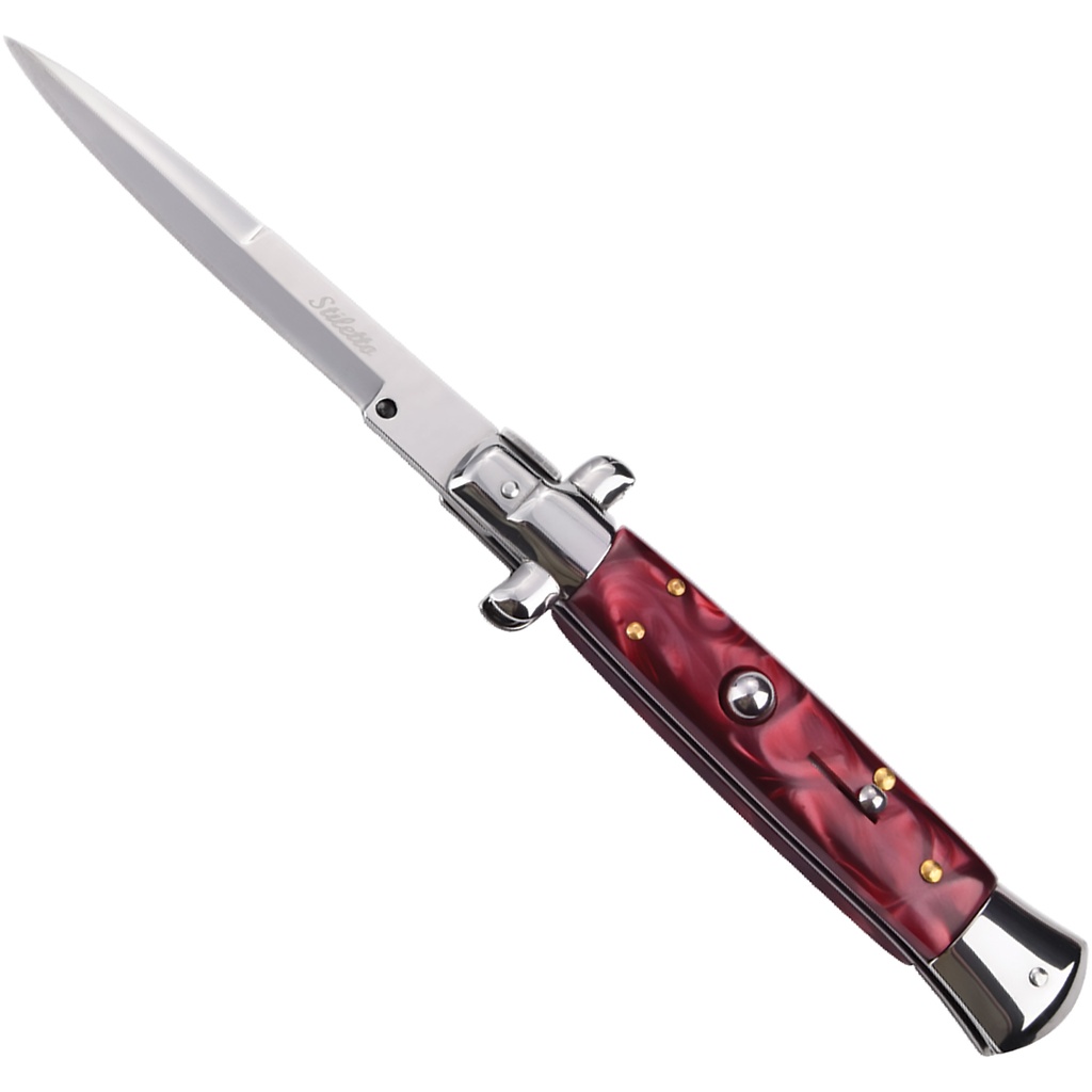 Marble Royale Godfather Stiletto Switchblade - Red Marble