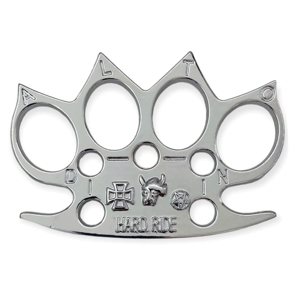 Hard Ride Chrome-Line Brass Knuckles - Polished Silver