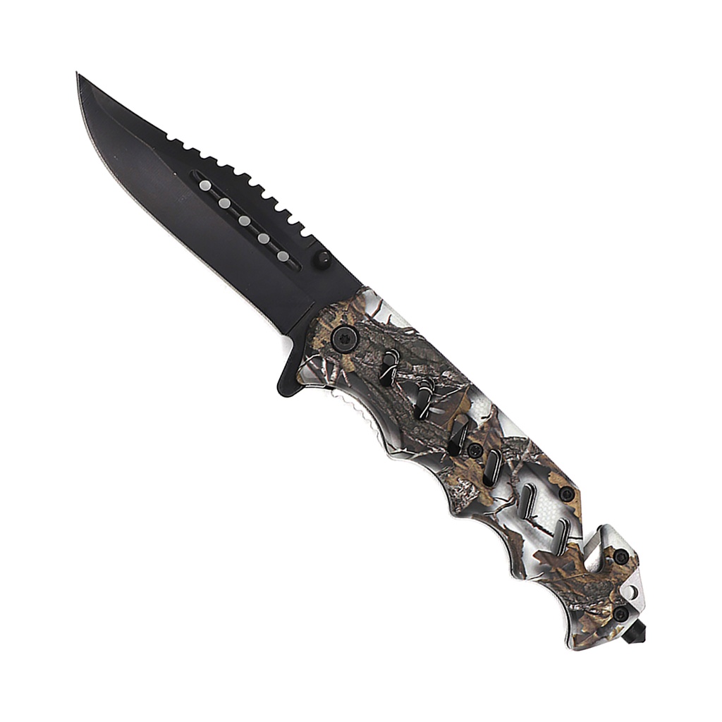Shadow Camo Quick-Deploy Assisted Opening Knife - Matte Black