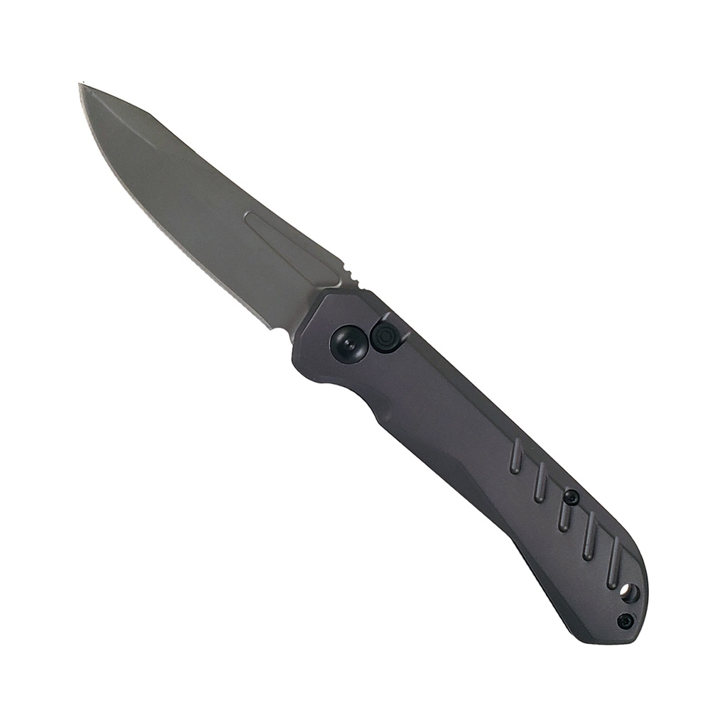 Stealth CNC Quick-Deploy Switchblade Knife - Gray Aluminum