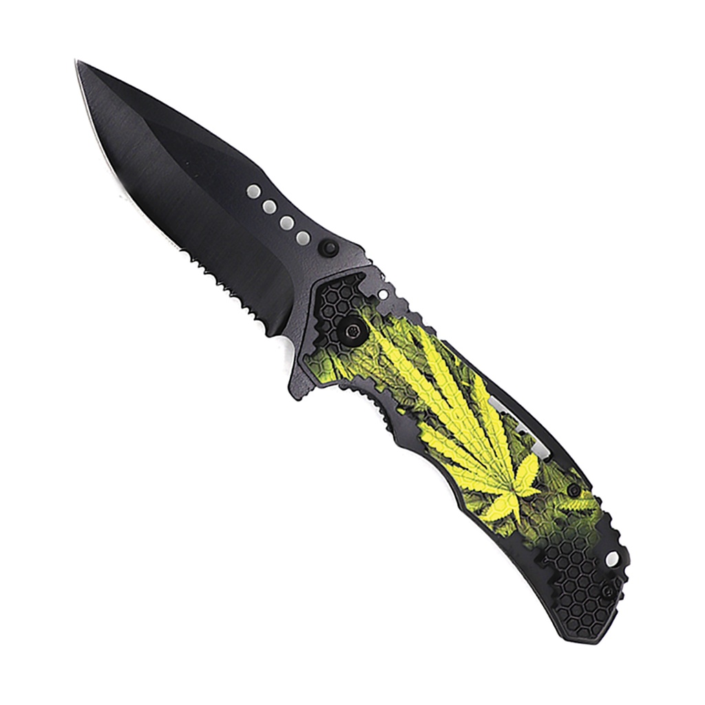 Hex-Leaf Quickfire Assisted Opening Knife - Yellow
