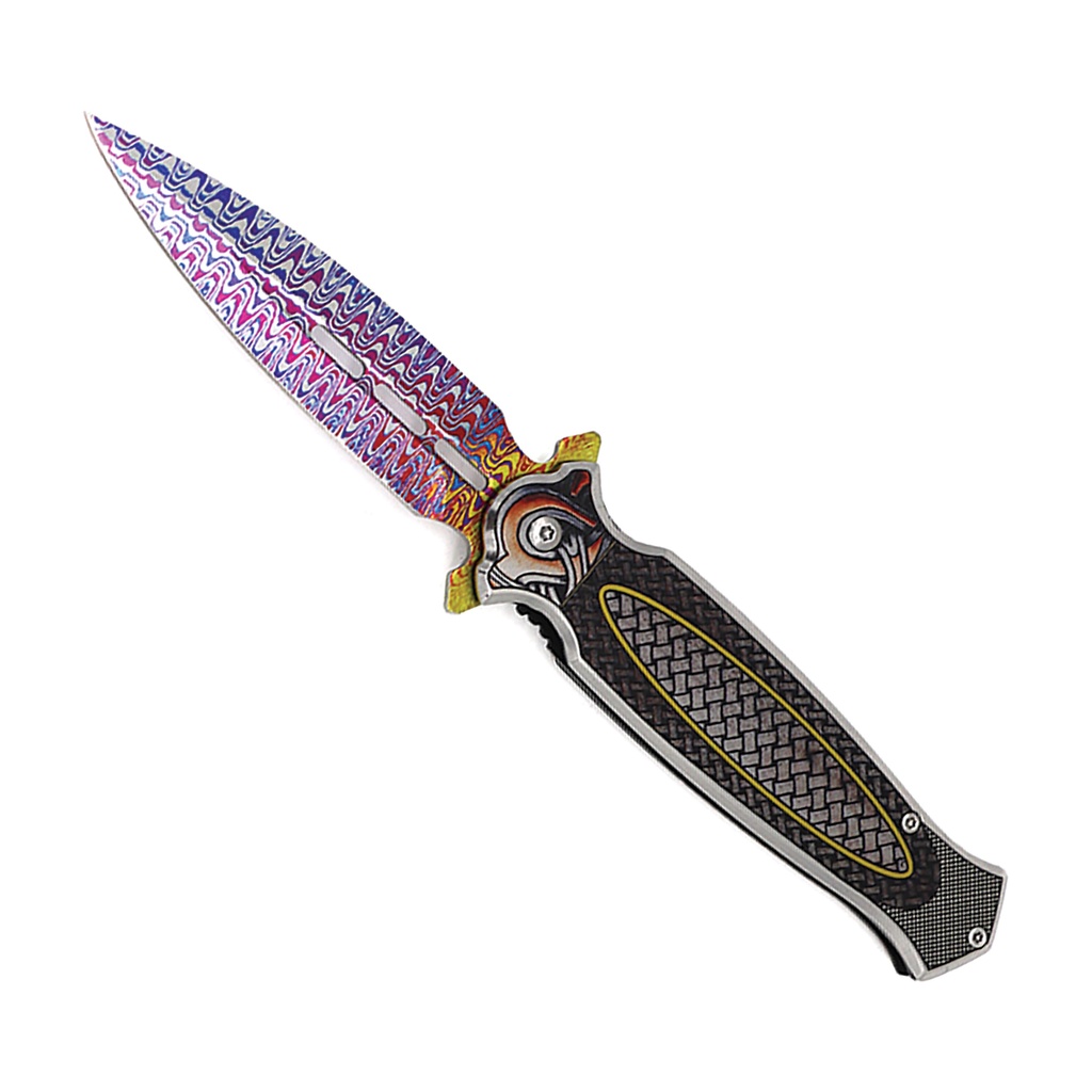 Prism Grid Rapid-Deploy Assisted Opening Knife - Rainbow Acid Etch