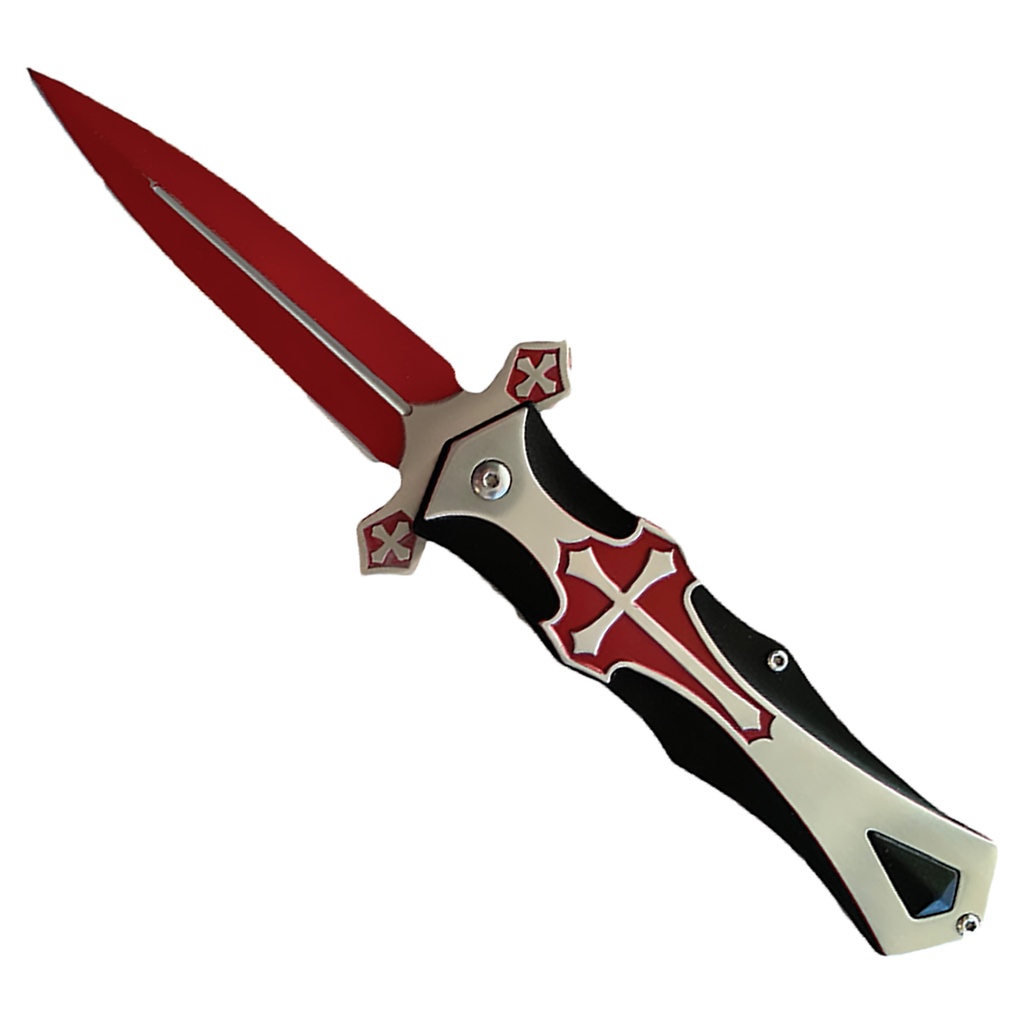 Rescue Cross Quick-Assist Folding Knife - Red Blade