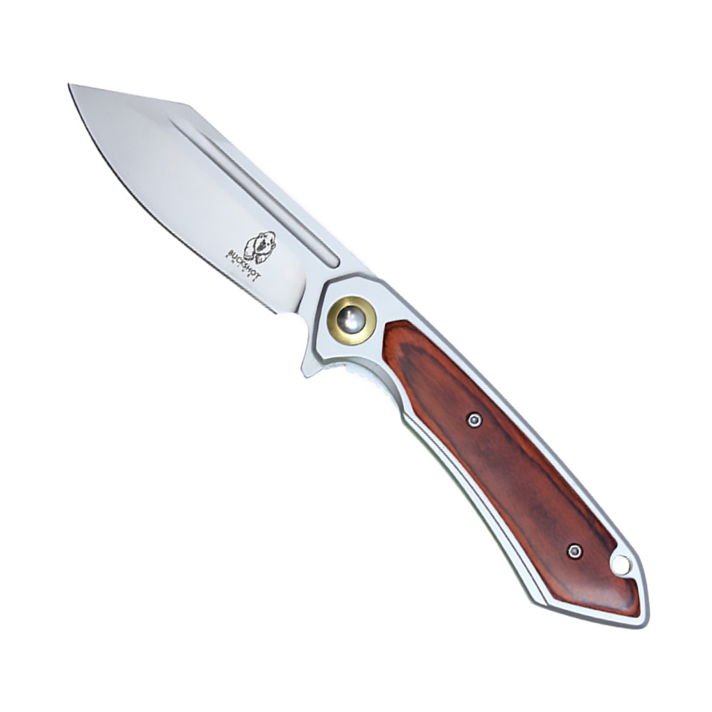 Golden Crest Rapid-Deploy Assisted Pocket Knife - Brown Wood