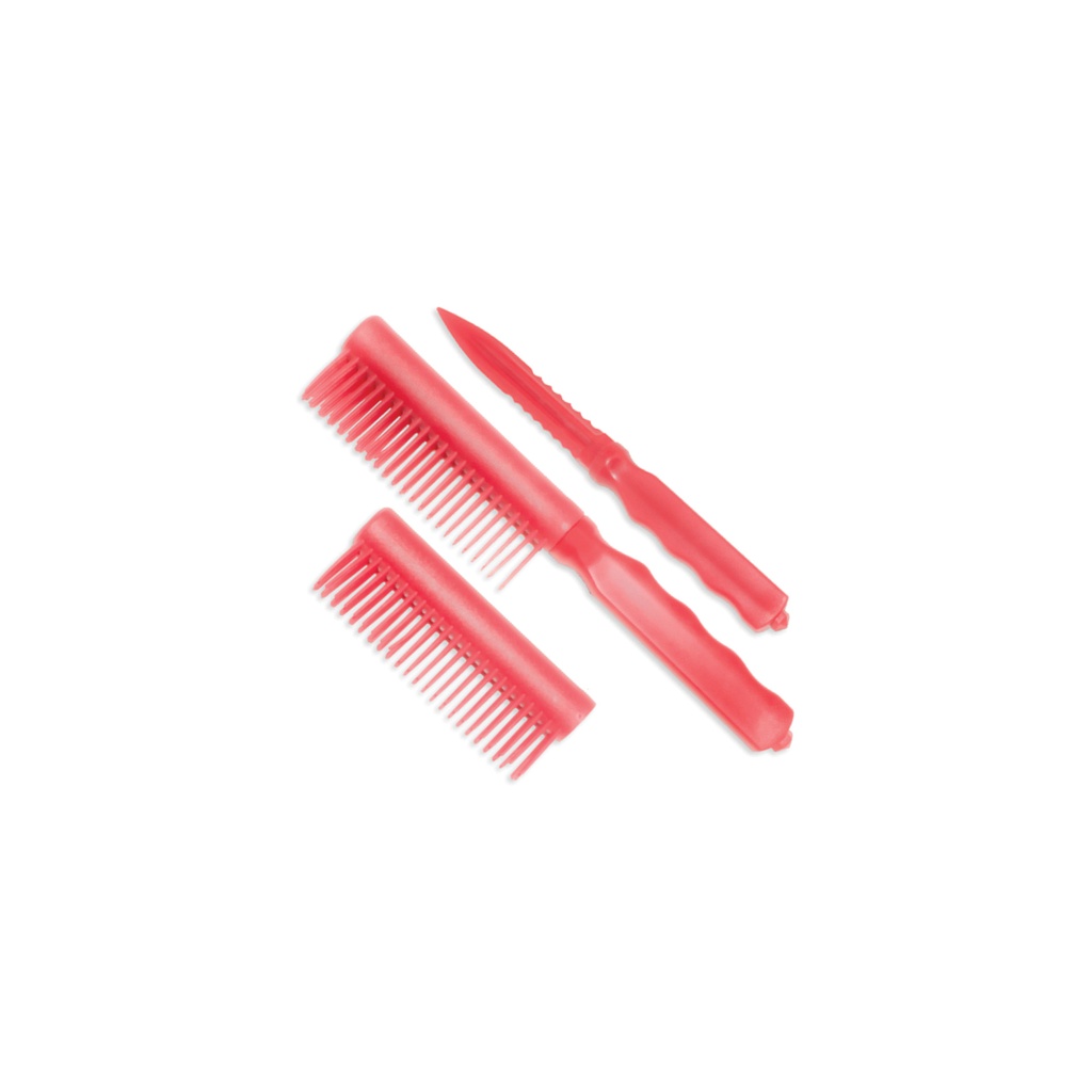 Back-Pocket Barber Disguise Comb Knife - Red Plastic