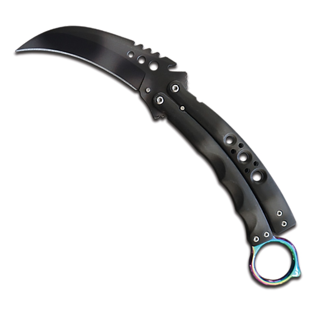 Talon-Ring Spectrum Butterfly Knife - Rainbow Ring