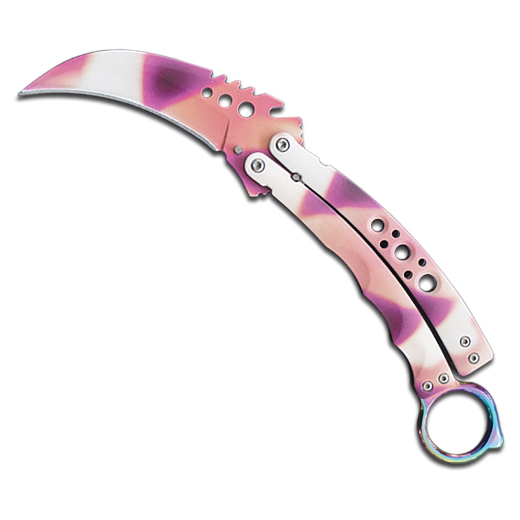 Spectrum Talon Karambit Butterfly Knife - Rainbow Steel