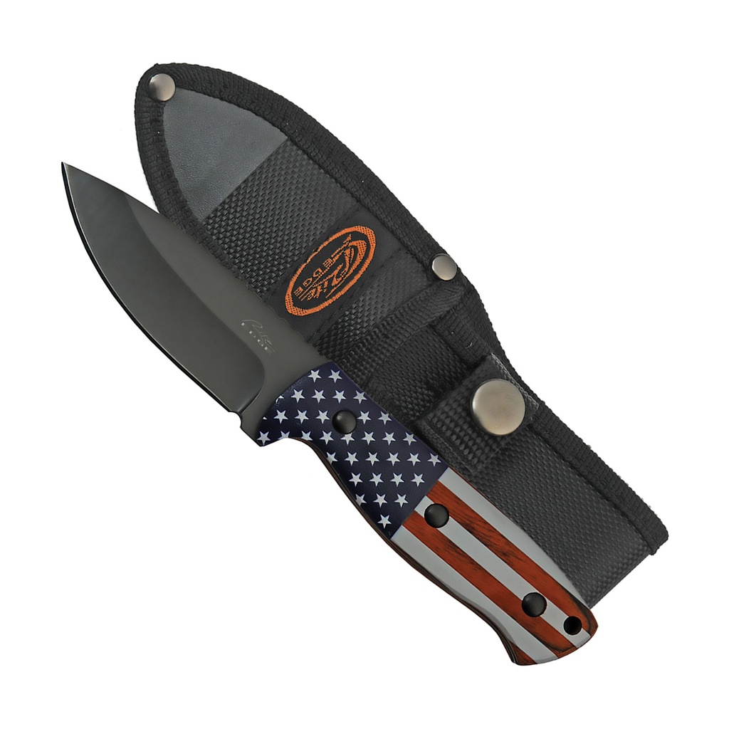 Stars & Stripes Field-Ready Fixed Blade Hunting Knife - Flag Handle
