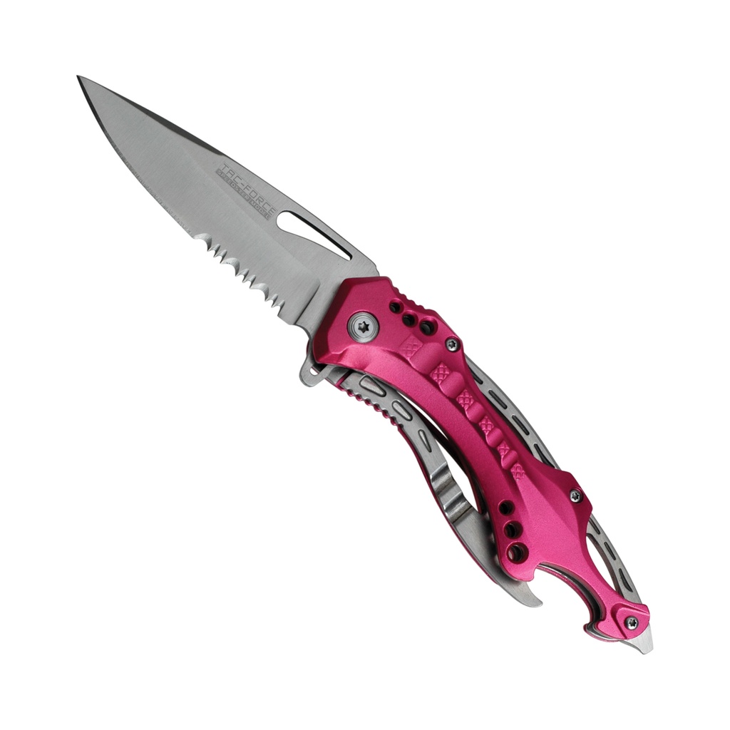 After Hours Bottle-Opener Spring Assisted Pocket Knife - Pink Aluminum