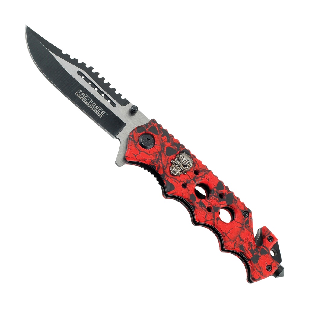 Reaper Camo Rapid-Rescue Spring Assisted Knife - Red Aluminum