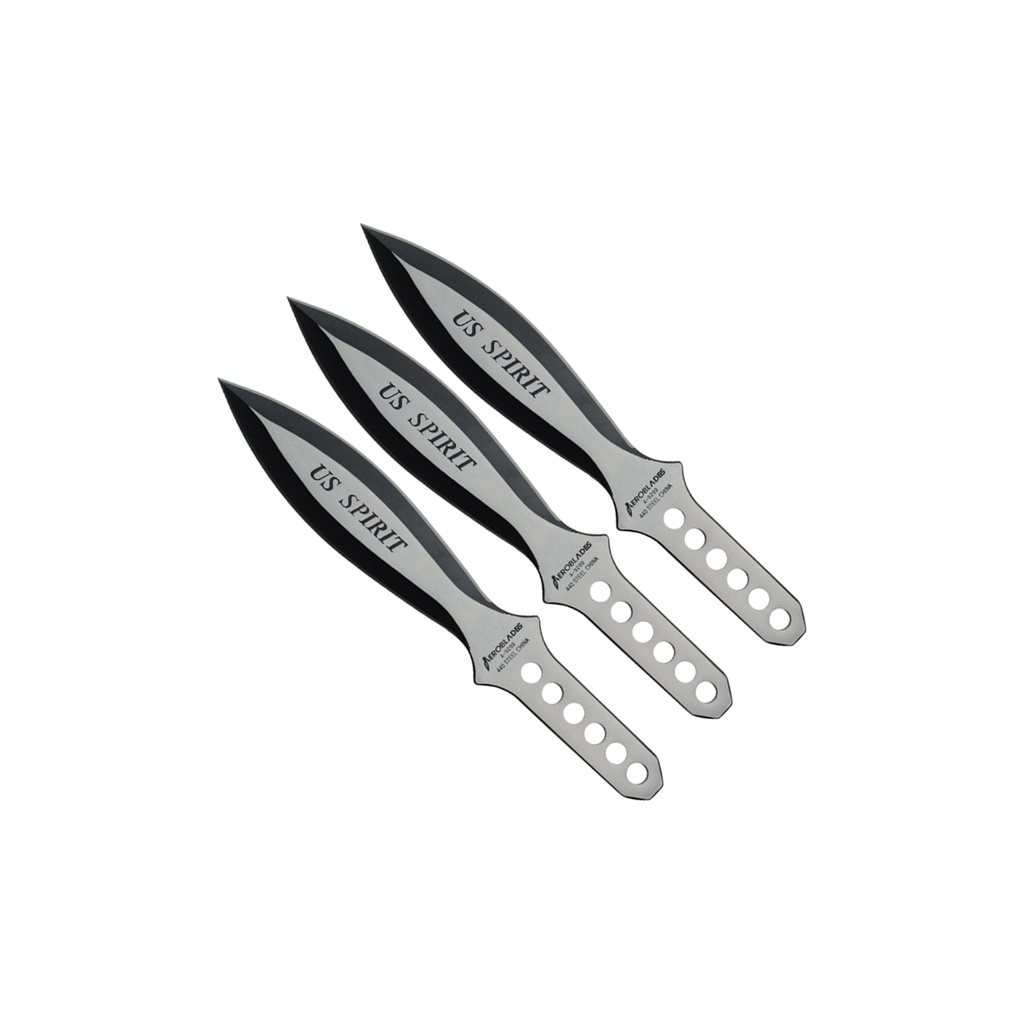 Dual-Shadow Balanced Throwing Knife Set - Black Steel