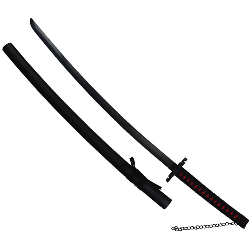 Crimson Chain Heritage Katana Sword - Black Scabbard