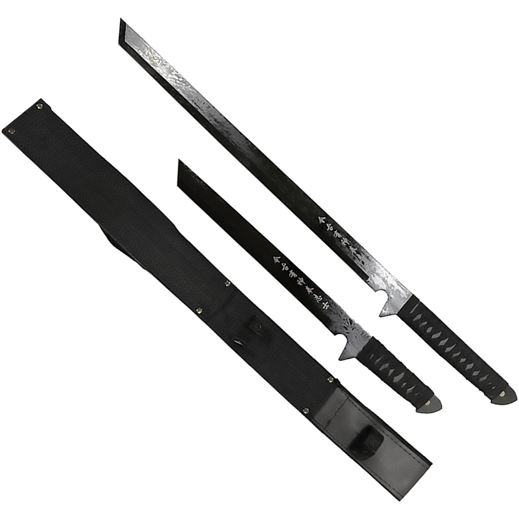 Shadow Glyph Twin-Balance Ninja Sword Set - Midnight Black