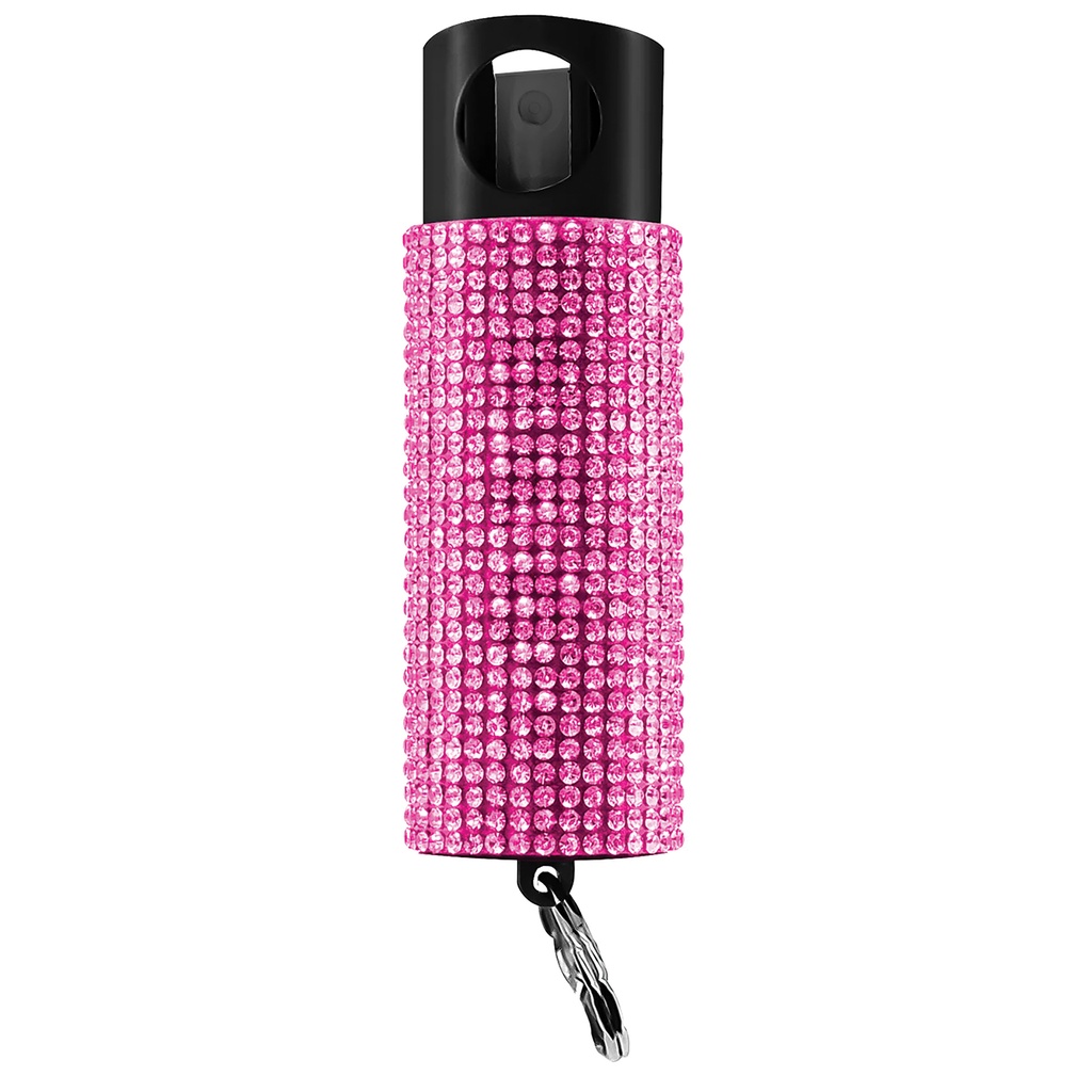 Bling Shield 16-Foot Pepper Spray Keychain - Pink Rhinestone