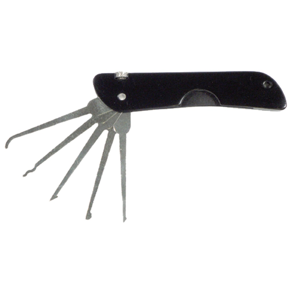 Covert Knurl Keychain Lock Pick Set - Black Alloy