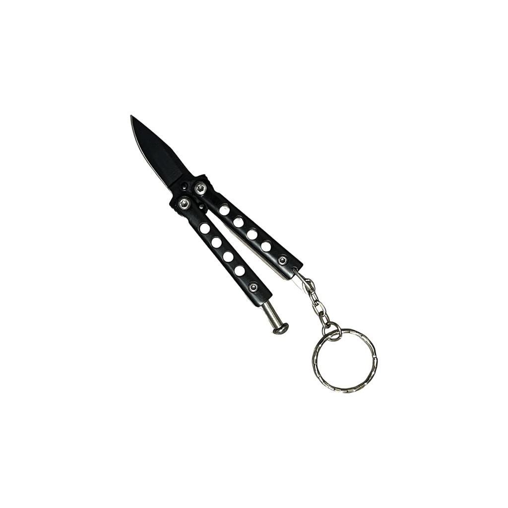 PocketFlip Micro-Flip Keychain Butterfly Knife - Matte Black