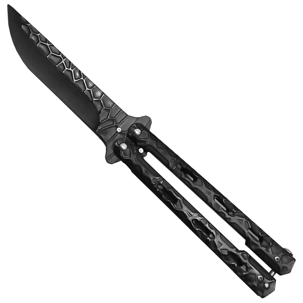 Metalliglide Tactical-Feel Butterfly Trainer Knife - Black