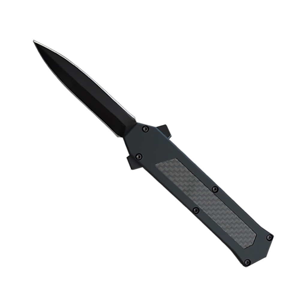 Shadowline Hidden-Switch Stiletto OTF Knife - Carbon Fiber Black
