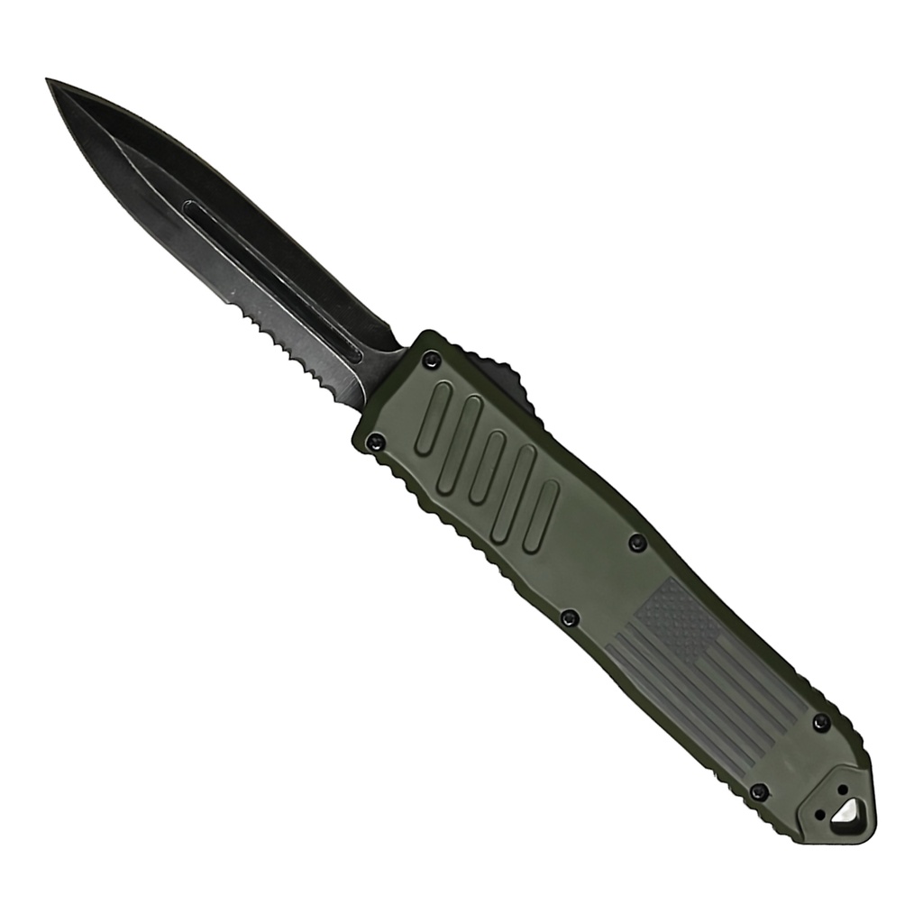 Stars & Stripes Double-Action OTF Knife - Green Flag