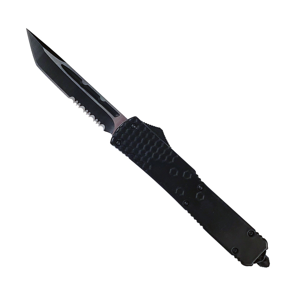 Stealth Hive Serrated Tanto OTF Knife - Black
