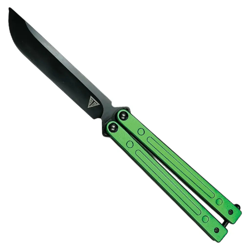 Stealth Slot Bearing-Glide Butterfly Knife - Green Aluminum