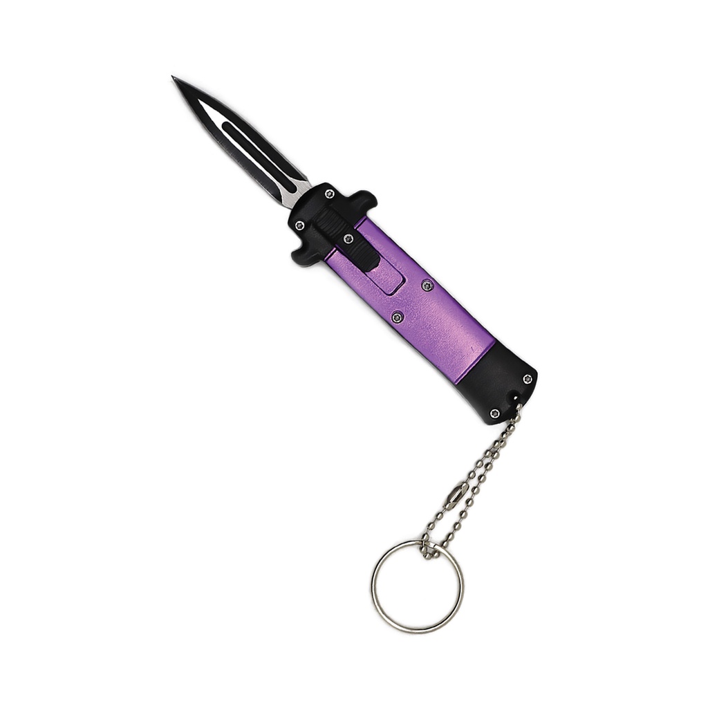 Metro Beacon Keychain OTF Knife - Purple Aluminum