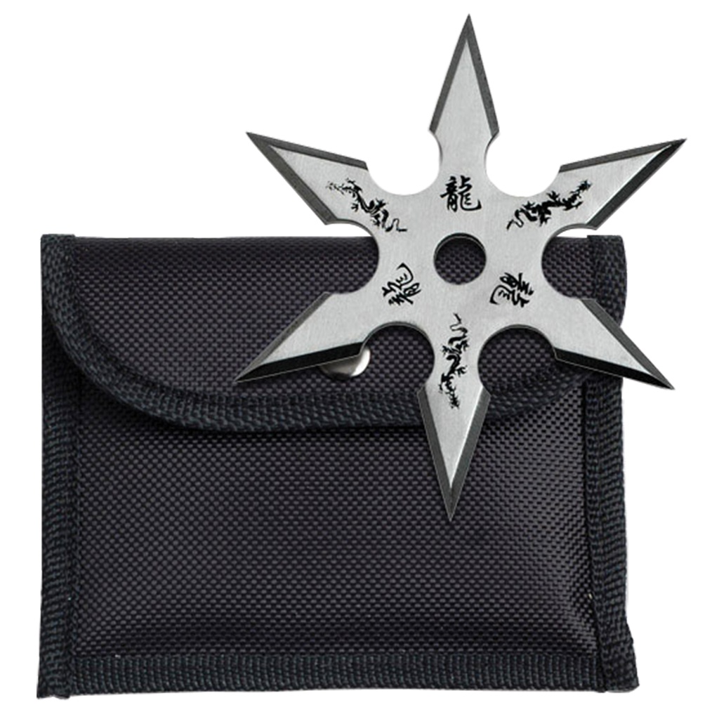Celestial Six Balanced Throwing Star - Silver Steel