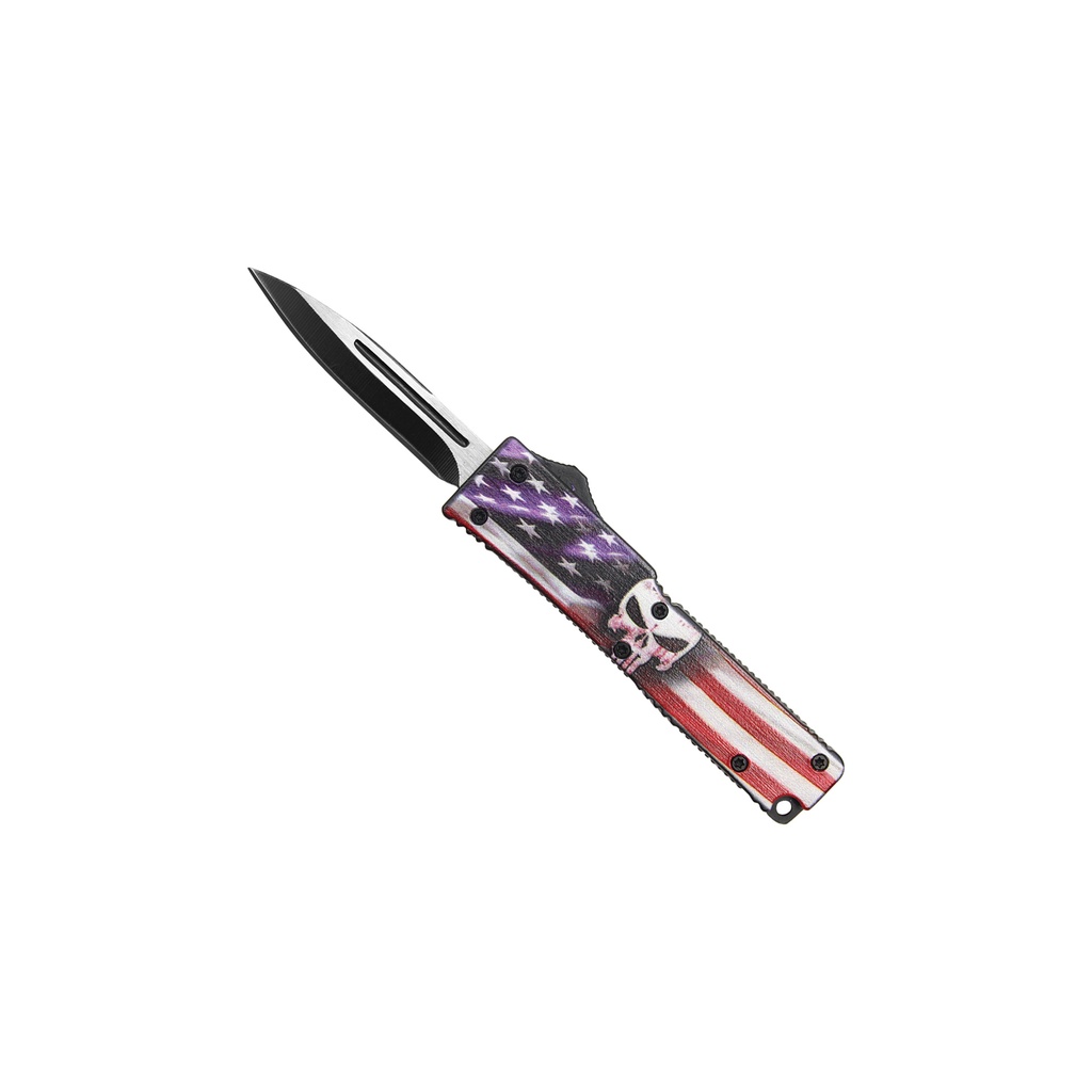 Patriot Punisher Rapid-Deploy Mini OTF Knife - Rubberized Black