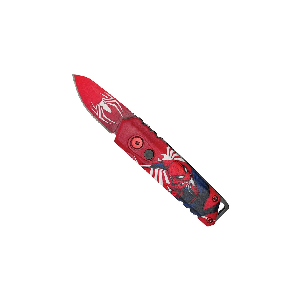 Spider Hero Snap-Action California Legal Automatic Knife - Red Aluminum