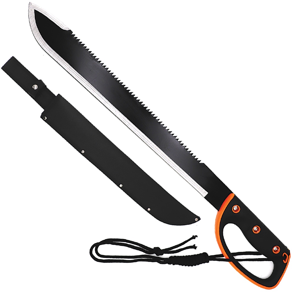 Signal Ridge Full-Tang Survival Knife - Orange Rubber