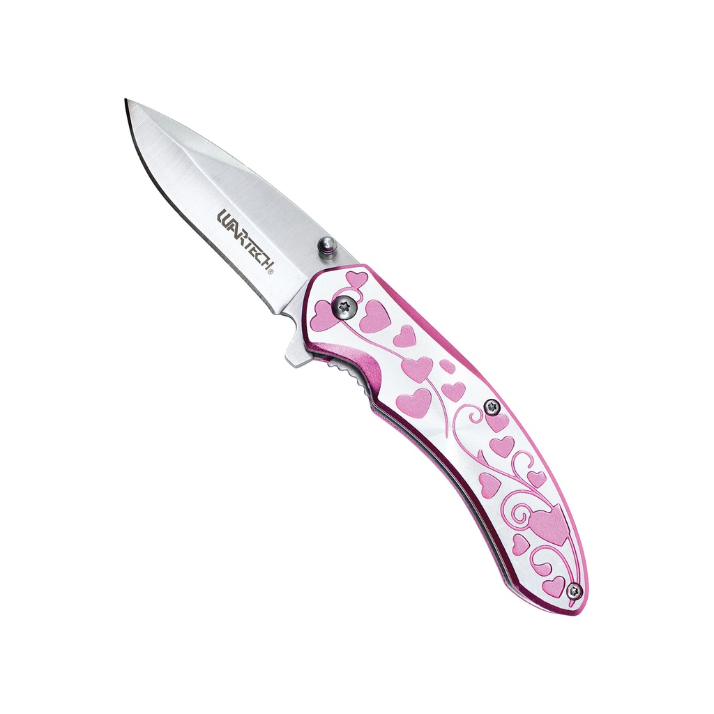 Valentine Velocity Spring-Assisted Pocket Knife - Pink Aluminum