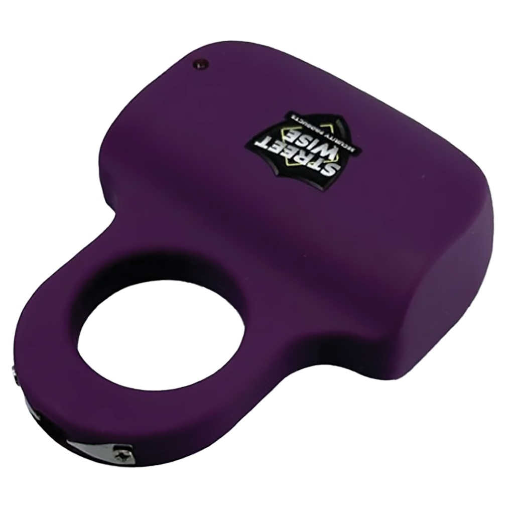 Halo Grip Squeeze-Activation Ring Stun Gun - Dark Purple
