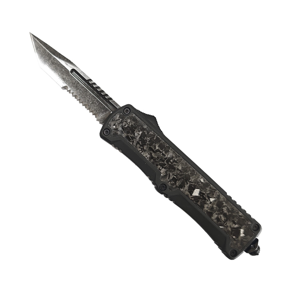 Stealth Weave Quick-Deploy OTF Knife - Carbon Fiber