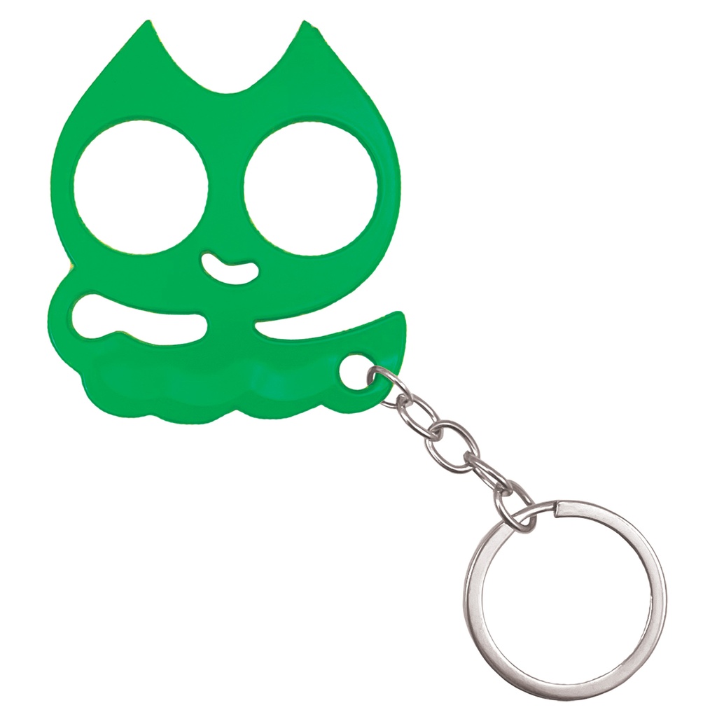 No More Nice Kitty Compact Cat Knuckle Keychain - Green