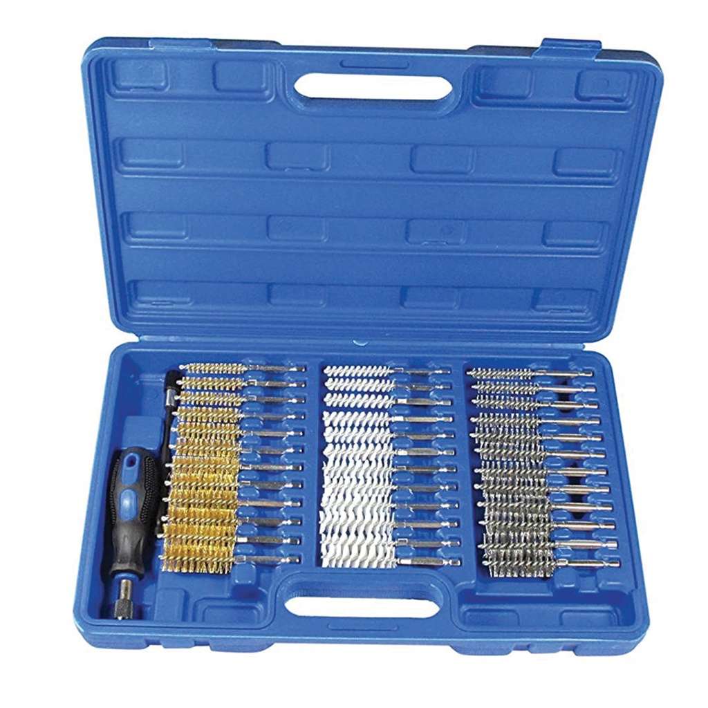 Tri‑Metal Quick‑Release Gun Cleaning Brush Kit - Electric Blue