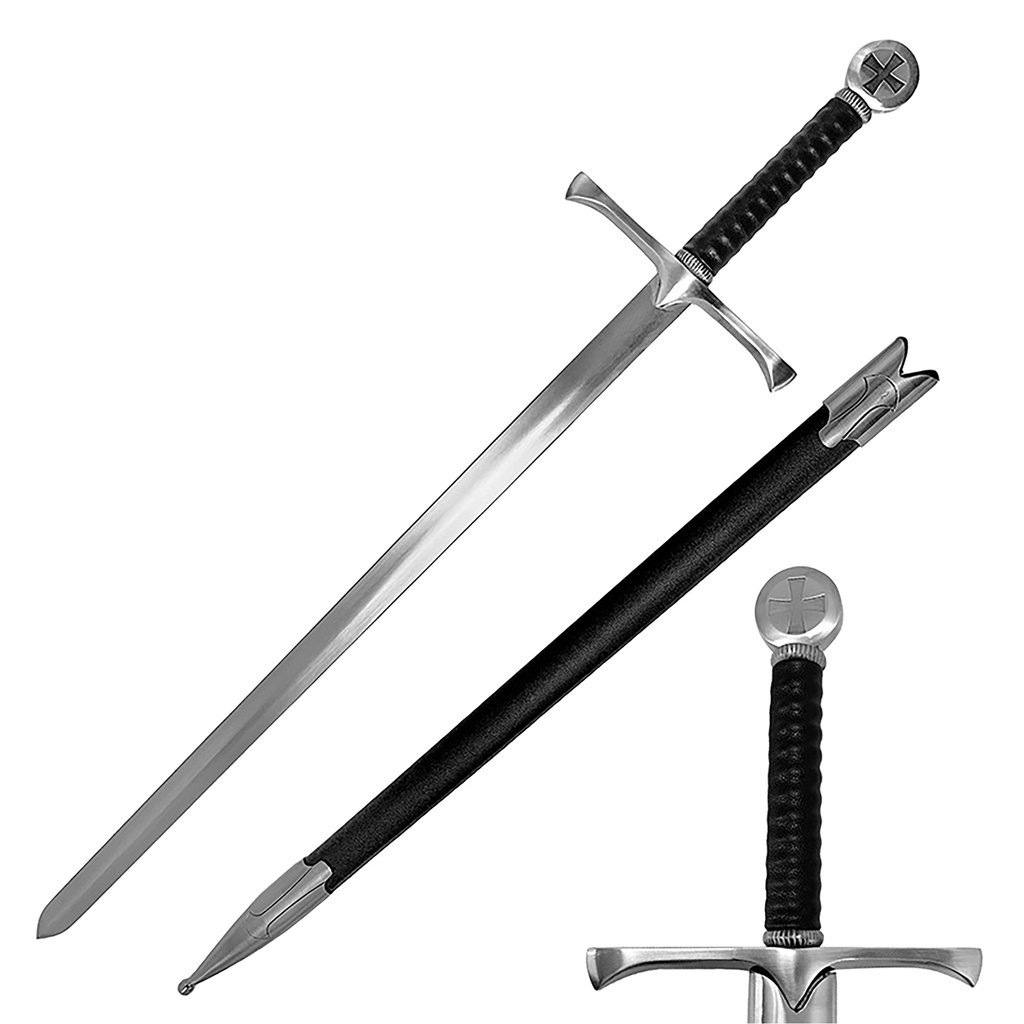 Crusader's Vow Knightly One-Hand Sword - Black & Silver