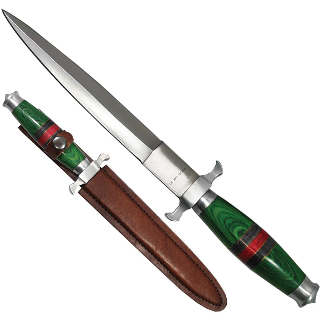 Green Phantom Commando Dagger Knife - Wood Handle