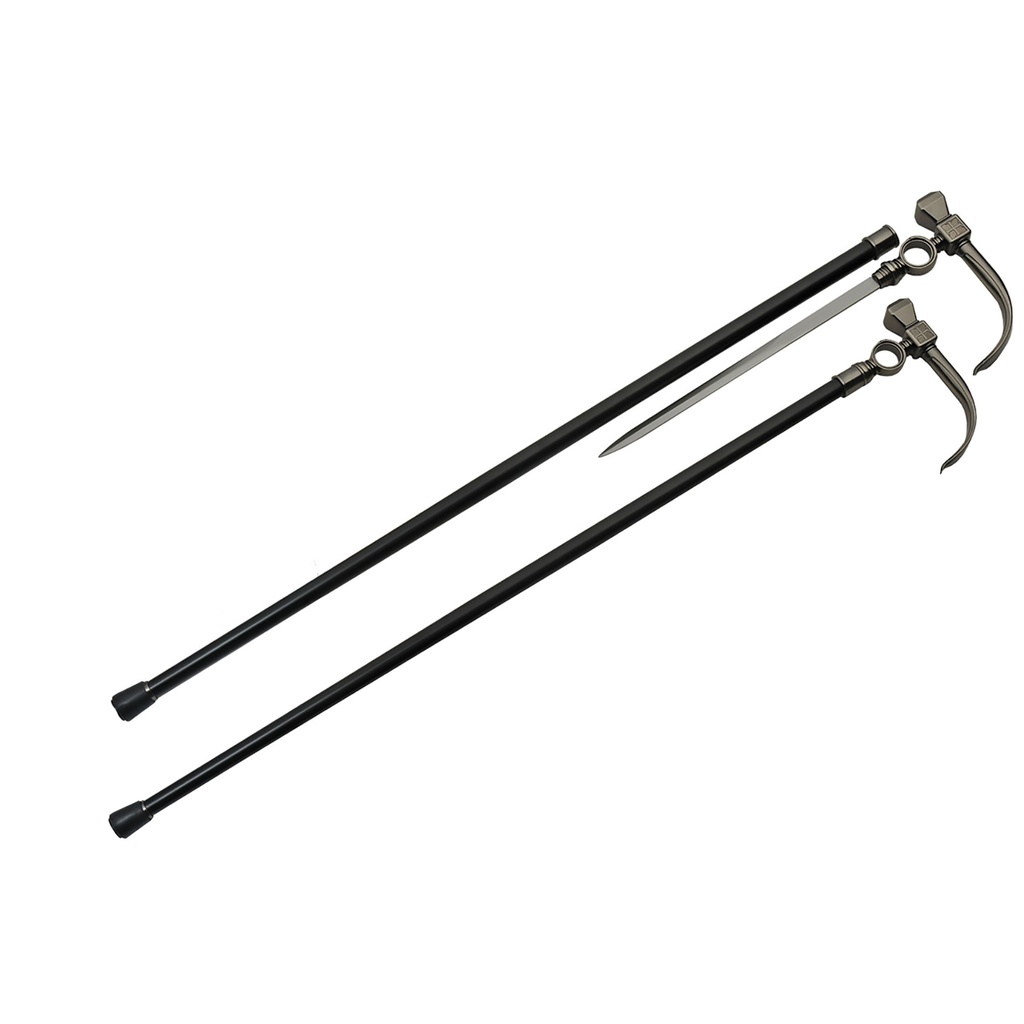 Hammerstrike Guardian Walking Sword Cane - Black Steel