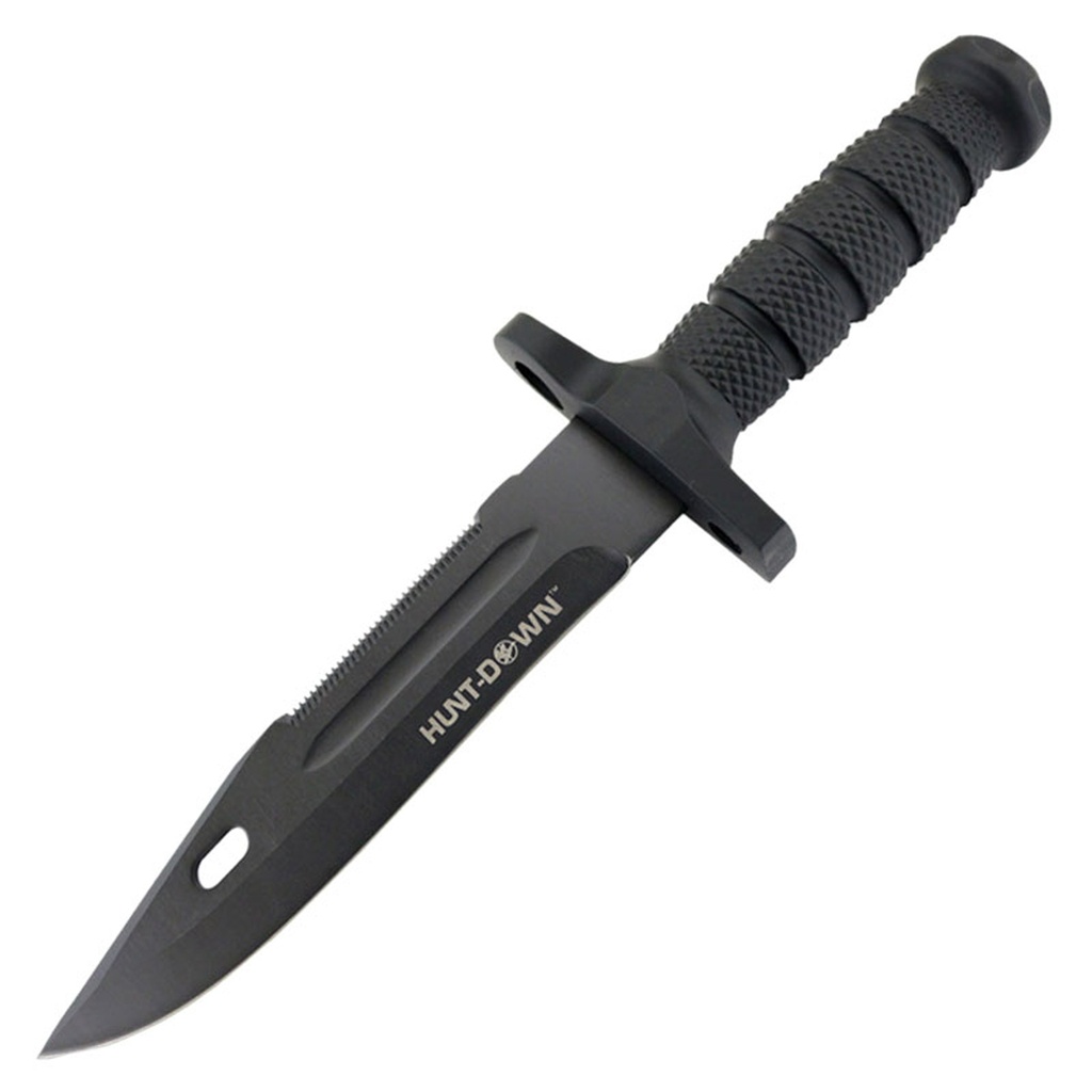 Blackout Bushguard Hunting Knife - Rubber Grip Black