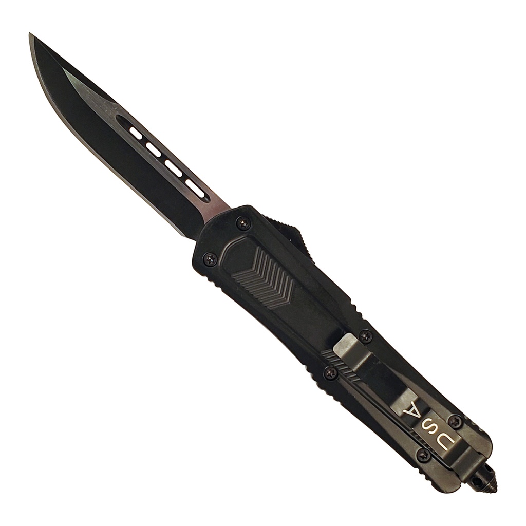 Stealth Infiltrator Tactical OTF Knife - Black Aluminum