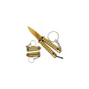 Pocket Flash Fidget Butterfly Knife Keychain - Gold