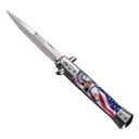 Patriot Eagle Quick-Deploy Stiletto Switchblade - Black Marble Acrylic
