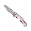 Radiant Flare Spring-Assisted Pocket Knife - Satin Red Aluminum