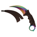 Prismatic Talon Quick-Draw Karambit Neck Knife - Rainbow