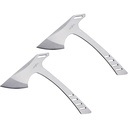 Skeleton Twin Balanced Throwing Axe Set - Matte Steel